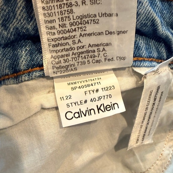 Calvin Klein Mens Slim Fit Desert Blue Jeans Blue  32x31 40JP770 - Picture 3 of 11